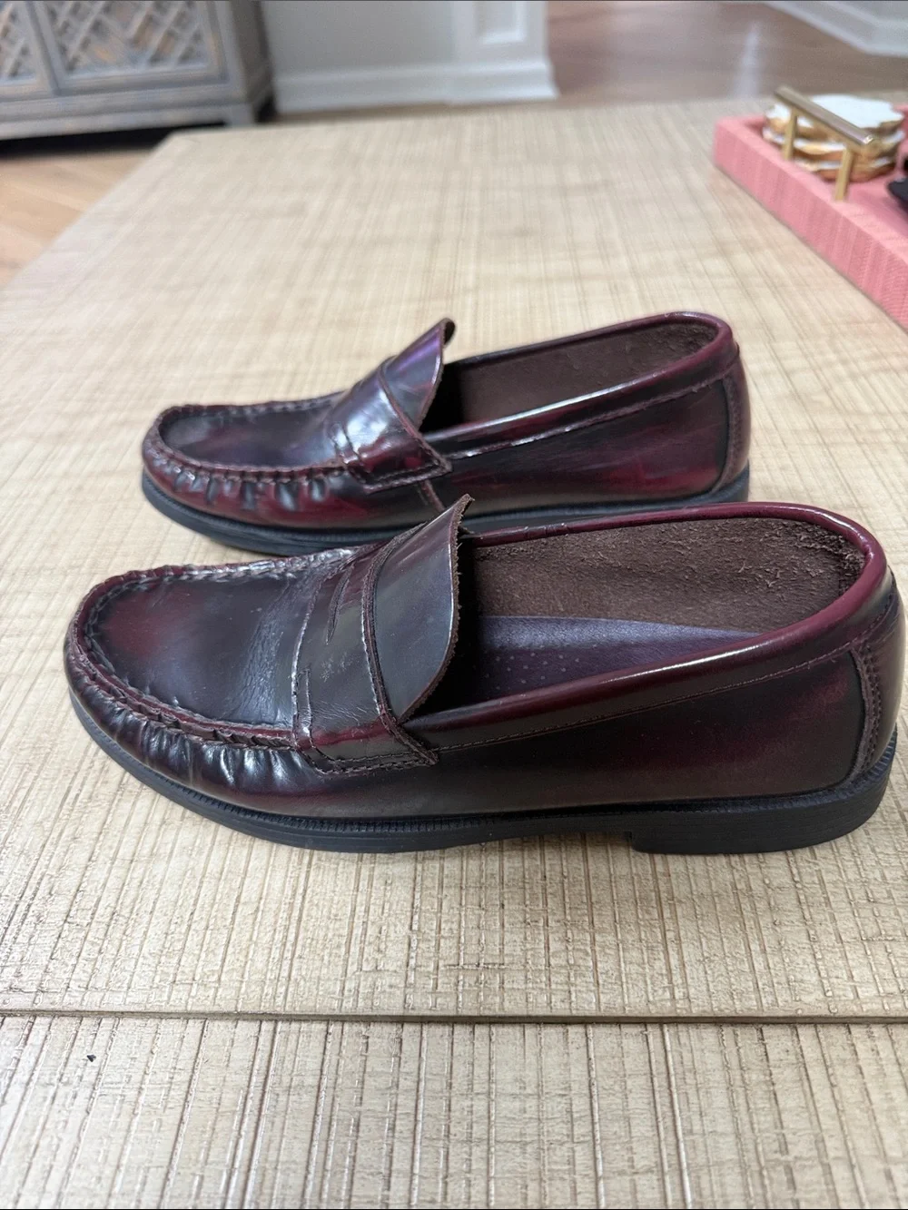 School Issue boys Burgundy Leather Penny Loafers